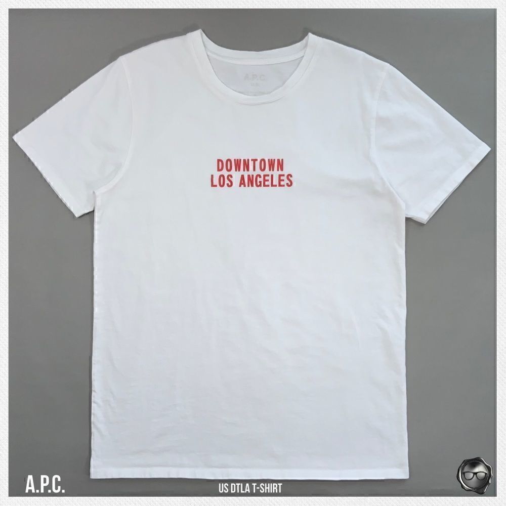 A.P.C. DOWNTOWN LOS ANGELES DTLA T-SHIRT 2017 SEASONAL CAPSULE UNISEX WHITE